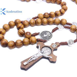 Kudosation Handmade Hạt Tròn Công Giáo Mân Côi Chất Lượng Hạt Vòng Cổ Mặt Dây Tôn Giáo