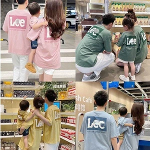 Mùa Hè Họ Mặc Cha Mẹ-Con Mặc Ngắn Tay Top Phong Cách Mới Áo Thun Gia Đình Ba Mảnh Mặc 100-XXL Size AJ9L