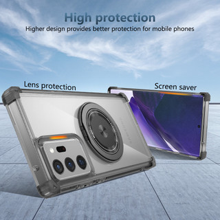 Dành cho Samsung Note 20 Ultra / S21 Ultra Ốp điện thoại trong suốt 360°Chân đế vòng từ tính xoay được Chống sốc Vỏ mỏng trong suốt