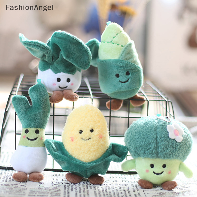 FashionAngel Rau Sang Trọng Hoạt Hình Bắp Cải Ngô Thổ Cẩm Mặt Dây Chuyền Búp Bê Nhồi Bông Mềm Móc Khóa Ba Lô Túi Xe Trang Trí Kid Quà Tặng TH