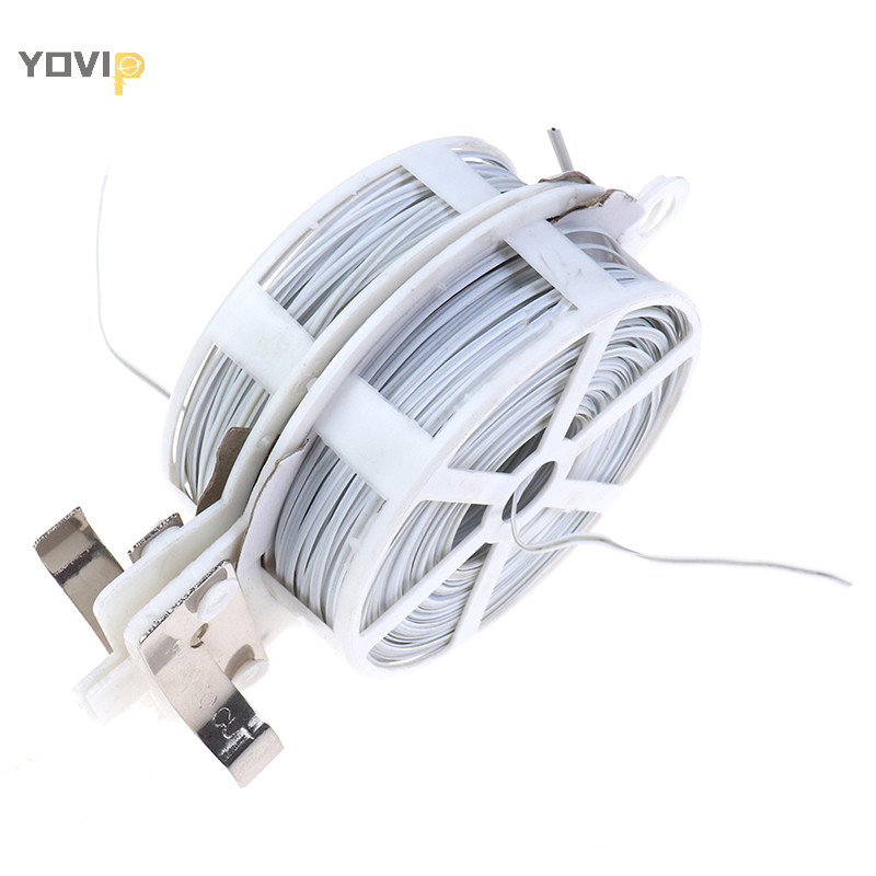 Yovip 1Pc (50m) Cà vạt xoắn chắc chắn đa chức năng màu trắng có dây phủ VN