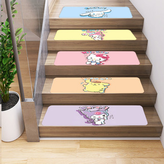 Tấm lót cầu thang Phim hoạt hình dễ thương Sanrio Tấm lót cầu thang gia đình Tấm thấm nước và chống trượt (76x20CM)