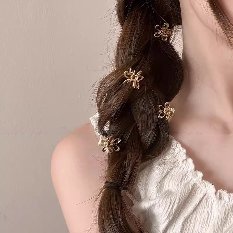 Kẹp Tóc Hoa Kim Loại Nữ - Móng Vuốt Tóc Đầu Trước Mini - Thời Trang Hàn Quốc Ngọt Ngào Dễ Thương - Kẹp Nhỏ Cho Bé Gái - Phụ Kiện Tóc Phổ Biến
