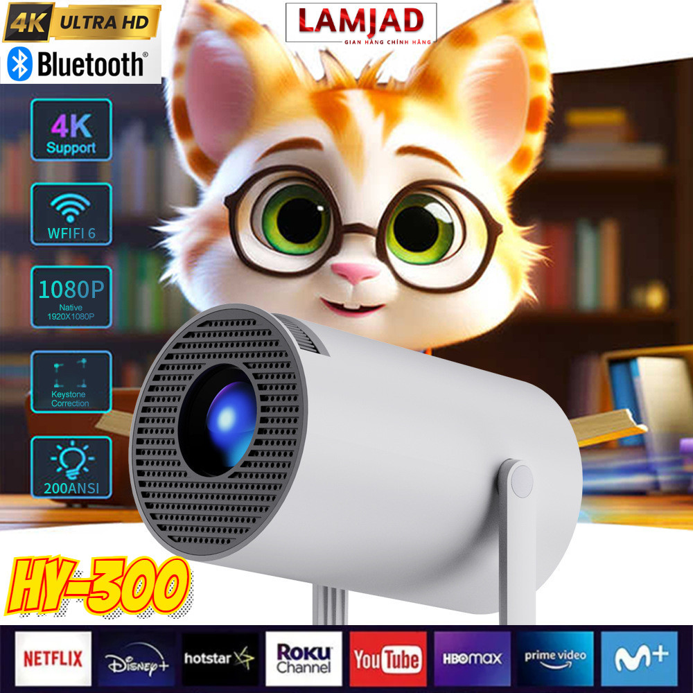 Máy chiếu mini CY303 / HY300 LAMJAD Full HD Android 11.0 Máy chiếu ...
