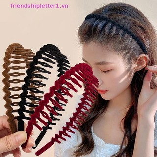 {Fh Fashion} Vòng buộc tóc chống trượt hình sóng thời trang phù hợp với dây buộc tóc nhung dành cho nữ Phụ kiện tóc bé gái Mũ nón.