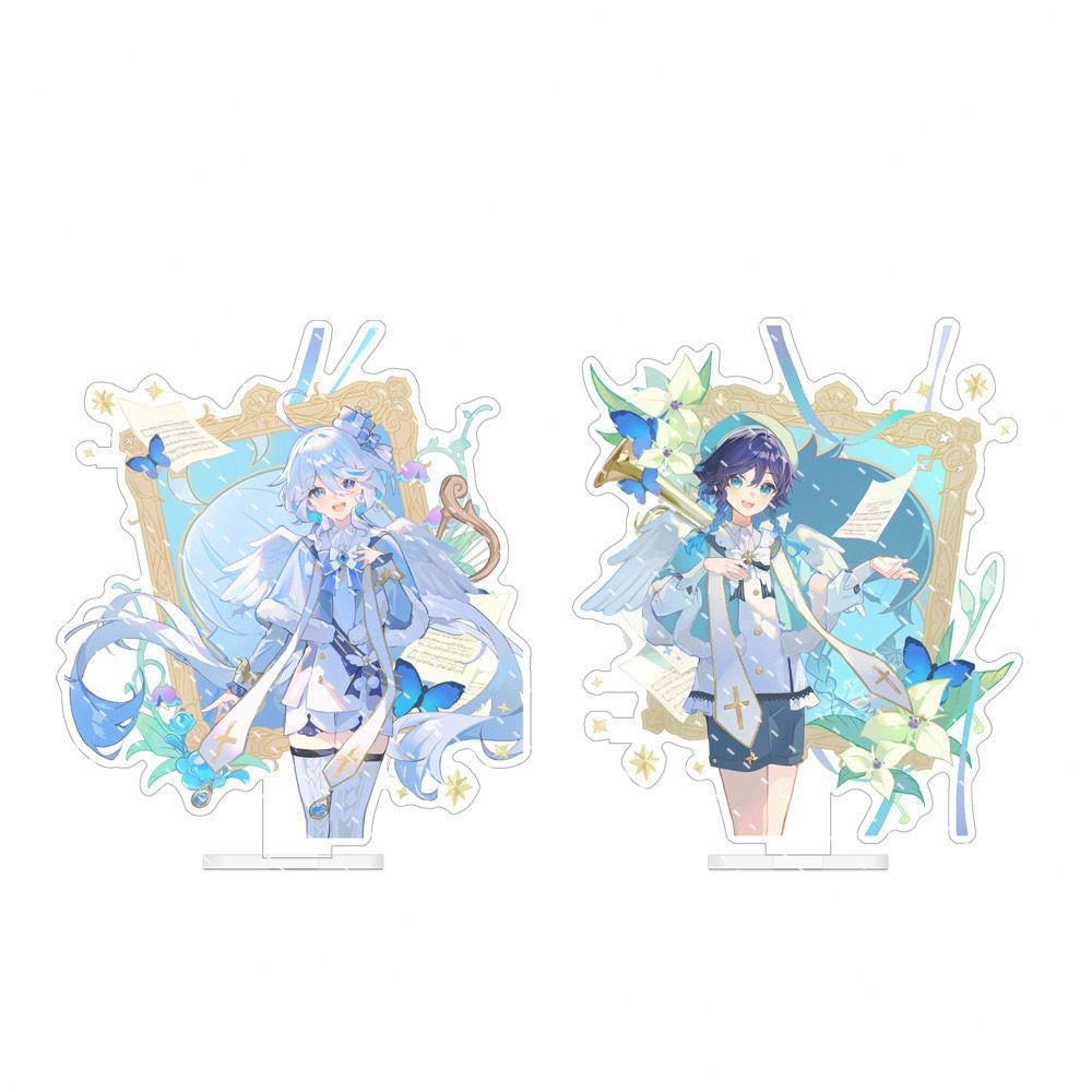 HT3 Genshin Tác Động Đứng Tấm Acrylic Tấm Giá Đỡ Nhà Để Bàn Anime Furina Venti Trang Trí TH3