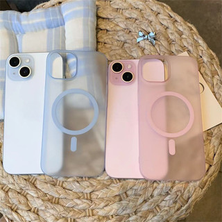 Ốp điện thoại cứng PC trong suốt mờ siêu mỏng từ tính cho iPhone 16 15 14 13 12 11 Pro Max 14 15 Plus Ốp lưng trong suốt