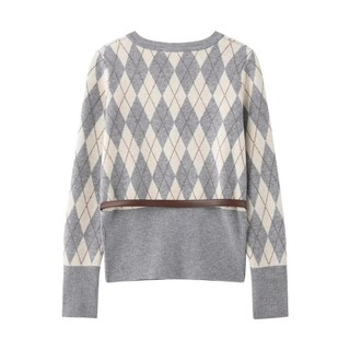 Áo cardigan Zara made in Morocco ô kim cương xám đen và chân váy trơn cùng bộ