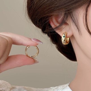 Bông tai vòng cổ điển Màu Zircon Thiết kế sang trọng có khóa dát trang sức thời trang có hộp
