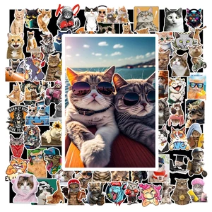 100 Sticker Dán Trang Trí Macbook | Điện Thoại | Tivi | Laptop | Tủ Lạnh - Hình Mèo Xinh Xắn