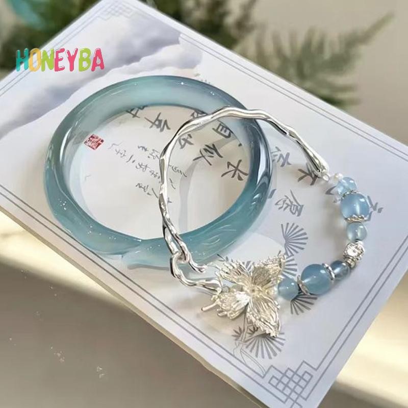< Honeyba > 2 Chiếc Tinh Tế Phong Cách Trung Hoa Vòng Tay Nữ Cô Gái Đa Năng Phong Cách Cổ Đại Vòng Tay Phụ Kiện Trang Sức Quà Tặng