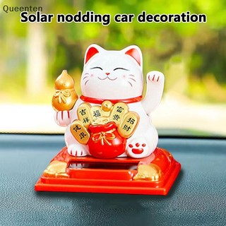 Queenten May Mắn Chạy Bằng Năng Lượng Mặt Trời vẫy Tay Beckoning Xoay Nút Cho Gia Đình Để Bàn Đồ Trang Trí Mang Lại May Mắn Giàu Có Trang Trí Xe Đồ Trang Trí QT