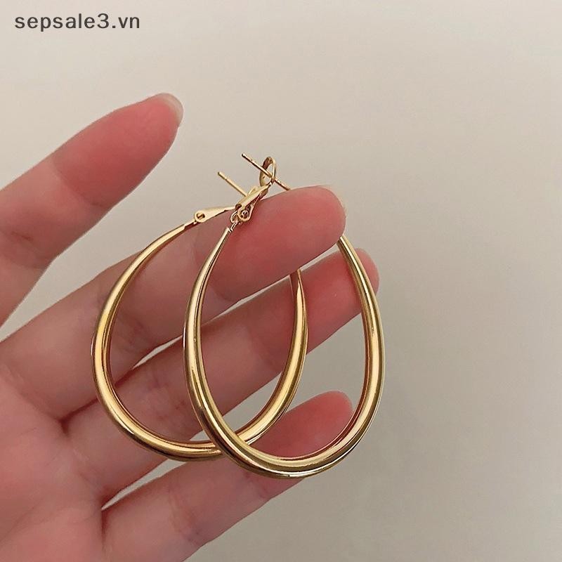 # Sepsale # 1 Đôi Bông tai tròn hình học đơn giản cổ điển dành cho nữ Phụ kiện bông tai tròn lớn phóng đại đơn giản hợp thời trang.