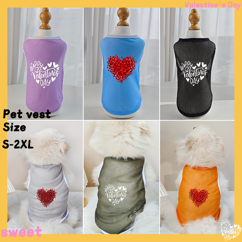 ✨ Hàng Mới Về ✨ S-2xl Thú Cưng Ngày Lễ Tình Nhân Ngọt Ngào Cặp Đôi Tình Yêu Chó Tank Top