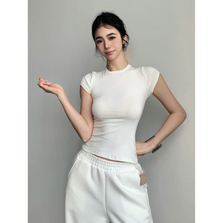 Áo thun ngắn tay Mỹ dành cho nữ 2025 Skims Tight Top Mới