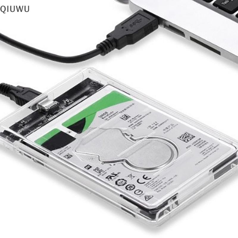 Ổ cứng gắn ngoài trong suốt QIUWU Vỏ SSD HDD 2.5or3.0 Inch Micro-b sang USB3.1 Vỏ ổ đĩa 4TB Tương thích Máy tính xách tay UASP SATA III.