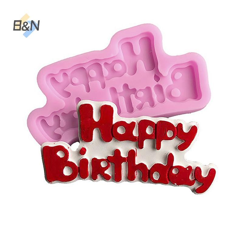B & N Chúc Mừng Sinh Nhật Hình Khuôn Silicon Sugarcraft & Chocolate Khuôn Dụng Cụ Trang Trí Bánh.