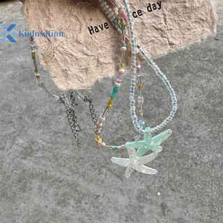 Kudosation Xu Hướng Sao Biển Mặt Dây Chuyền Vòng Cổ Nhựa Sáng Bóng Hạt Choker Xương Đòn Dây Chuyền Ngọt Ngào Cho Nữ Bé Gái Kỳ Nghỉ Trang Sức