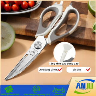 Kéo Nhà Bếp Đa Chức Năng, Kéo Cắt Đồ Ăn, Cắt Xương, Mở Chai Thực Phẩm Lưỡi Thép Không Gỉ Cao Cấp