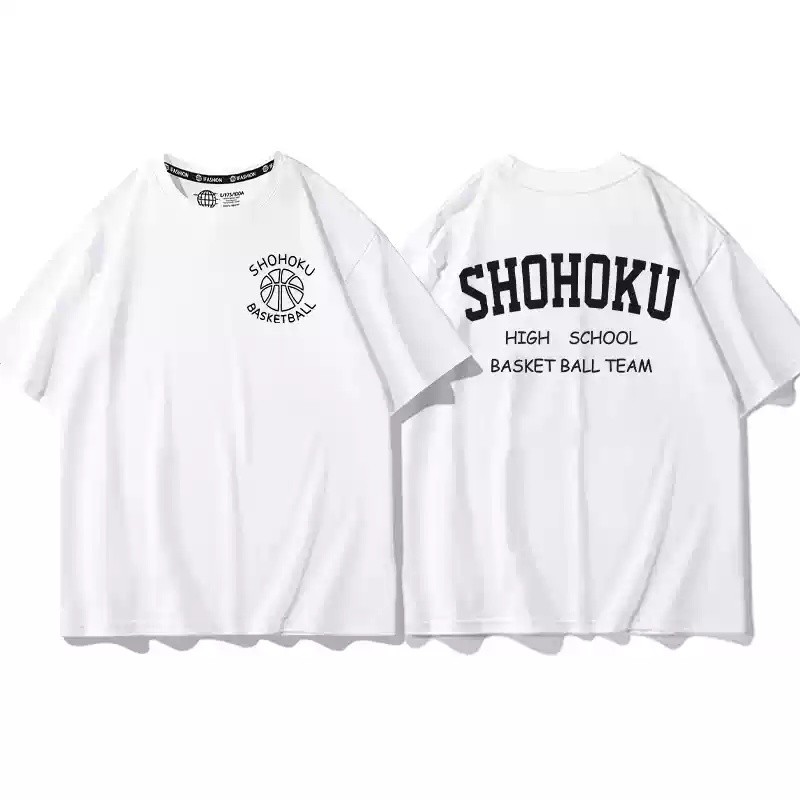 Gn SLAM DUNK SHOWOKU Đội bóng rổ trường trung học anime Áo thun ngắn tay NG