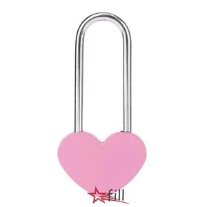 Ổ khóa trái tim 3,5 inch 50mm, 1 trái tim, nhiều màu, hợp kim kẽm