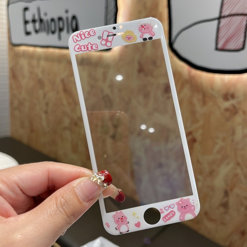 HD Bảo Vệ Toàn Diện Kính Cường Lực Bảo Vệ Màn Hình Hoạt Hình 4.7 5.5 inch Cho iphone se2 se3 4 4s 5 5s se 6 6s 7 8 plus