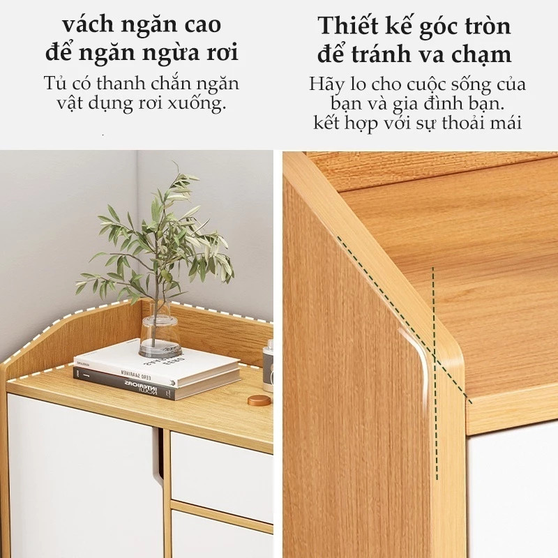 Tủ đựng giầy gỗ nhiều ngăn, tủ giày dép thông minh đa năng đựng đồ, chất liệu gỗ MDF AnhKhoa