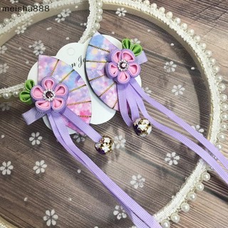 Meisha888 Nhật Bản Vải Kimono Hoa Gấp Quạt Trẻ Em Phụ Kiện Tóc Kẹp sel Mũ Đội Đầu Barrette