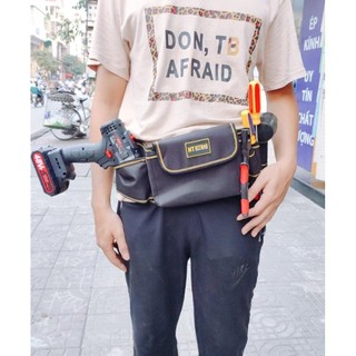 combo túi đồ nghề 25cm+ túi đeo hông cao cấp, túi đựng đồ nghề cho thợ điện, thợ mộc, điện lạnh
