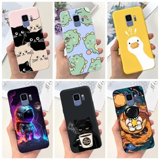 Samsung Galaxy S9 SM-G960F / S9 + SM-G965F Vỏ điện thoại hoạt hình phi hành gia khủng long mèo dễ thương SamsungS9 S 9 Plus Vỏ silicon mềm màu kẹo