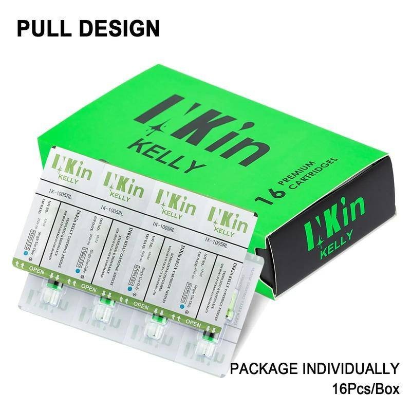 Inkin Kelly Hộp Mực Kim Silicon Mềm Quấn Rl Rs Hình Xăm Kim Màng An Toàn Cho Hộp Mực Máy Xăm 16 Cái / hộp
