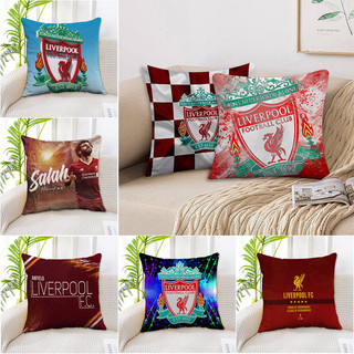 Vỏ gối Liverpool FC Logo Câu lạc bộ bóng đá Vỏ gối bằng vải Polyester in một mặt Sofa Đệm ô tô Văn phòng Vỏ gối trang trí tại nhà (Không có lõi gối)