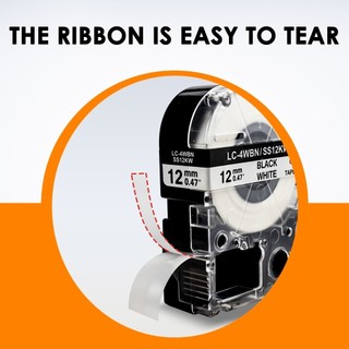 [Hàng có sẵn] Băng nhãn KingJim EPSON tương thích 9mm cho máy in nhãn EPSON Labelworks LW K200 300 400 600P 700 900P 1000P Băng làm nhãn SS9KW Đen trên trắng ST9KW 8m