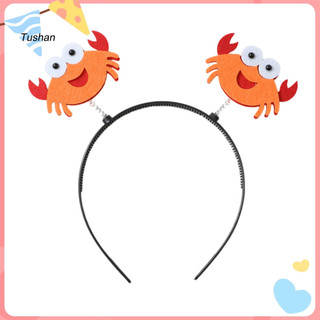 [Ts] Băng đô bằng nhựa bền bỉ Băng đô cua đáng yêu dành cho trẻ em và người lớn Vòng tóc động vật vui nhộn cho các bữa tiệc và chụp ảnh Phụ kiện tóc cua hoạt hình dễ thương