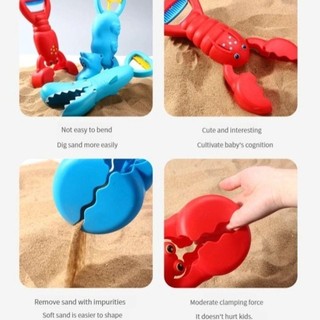 LILYES Cát Grabber Đồ Chơi, Tôm Hùm Móng Vuốt, Cá Mập, Cá Sấu Kẹp Xẻng Cát Giáo Dục, Động Vật Nhiều Màu Sắc Đi Biển