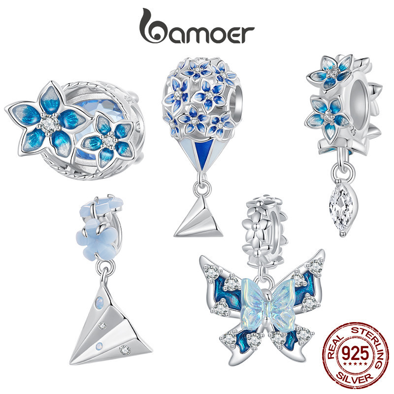 Bamoer 925 Sterling Sliver Charm Bướm Mặt Dây Chuyền Phụ Kiện Series Cho Vòng Tay