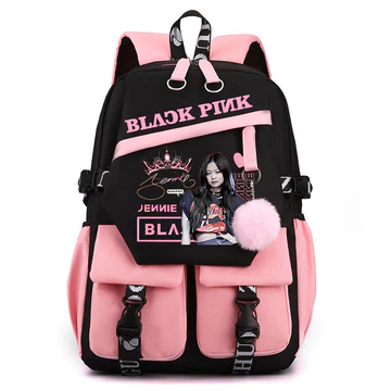 Blackpink Ba lô Black pink mới dành cho nam và nữ học sinh ba lô Ba lô màu đen và hồng ba lô in hình thời trang Ba lô học sinh Ba lô đi học