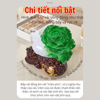 Tượng Bắp Cải Phát Tài Bunnies Tượng Decor Phòng Khách, Quà Khai Trương Tân Gia