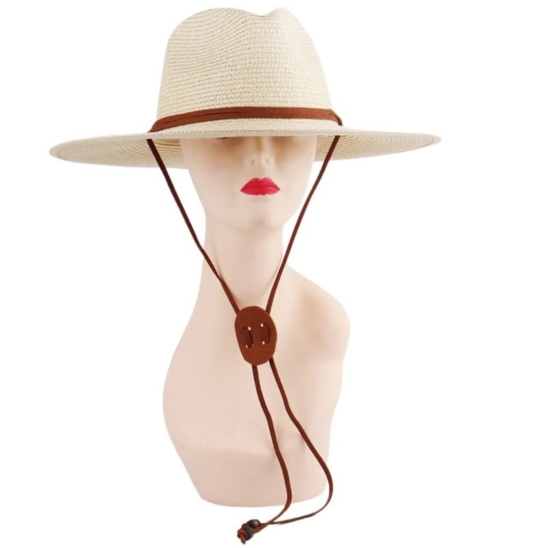 Ff Handmade Dệt Mũ Rơm Cho Người Lớn Unisex Mũ Đi Biển Ngày Lễ Cắm Trại Bãi Biển Getaways Mũ Chống Nắng Có Thể Điều Chỉnh Chin Rop