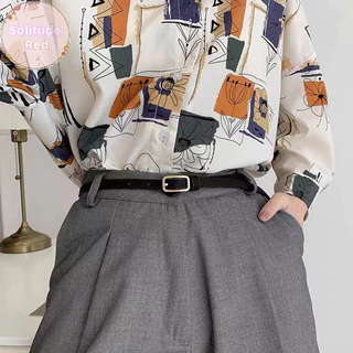 Solitudered Retro Pháp Dây Da PU Dành Cho Nữ Unisex Thắt Lưng Khóa Thắt Lưng Nữ Quần Jean Thắt Lưng Nam Thắt Lưng Mỏng VN