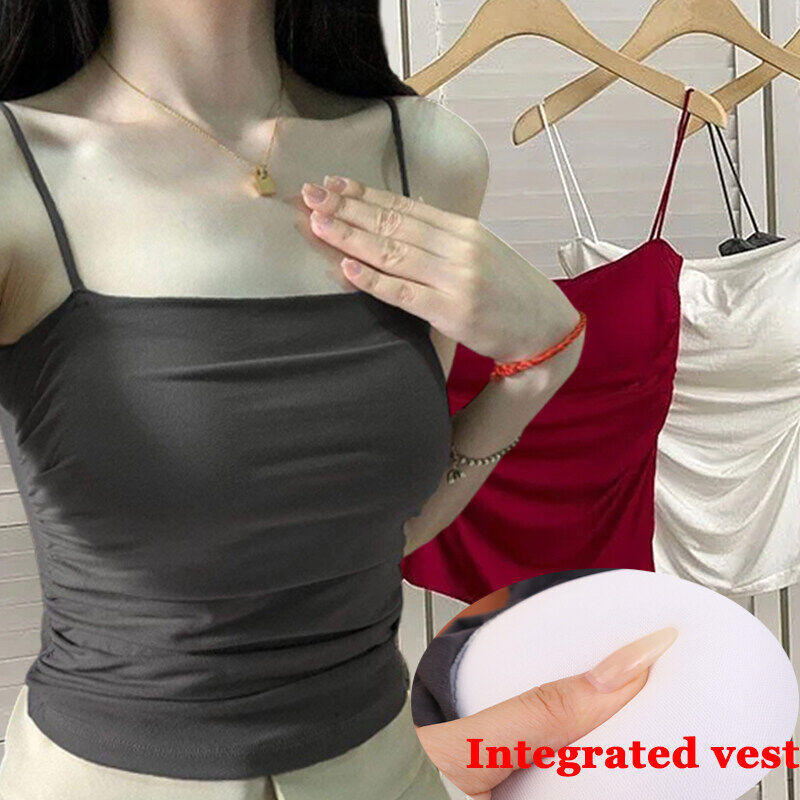Áo Tank gợi cảm mùa hè - Áo màu trơn đơn giản - Cotton, Wirefree, Skinny Tank Top - Áo hai dây dây đeo nữ - Áo Crop Top không tay cơ bản
