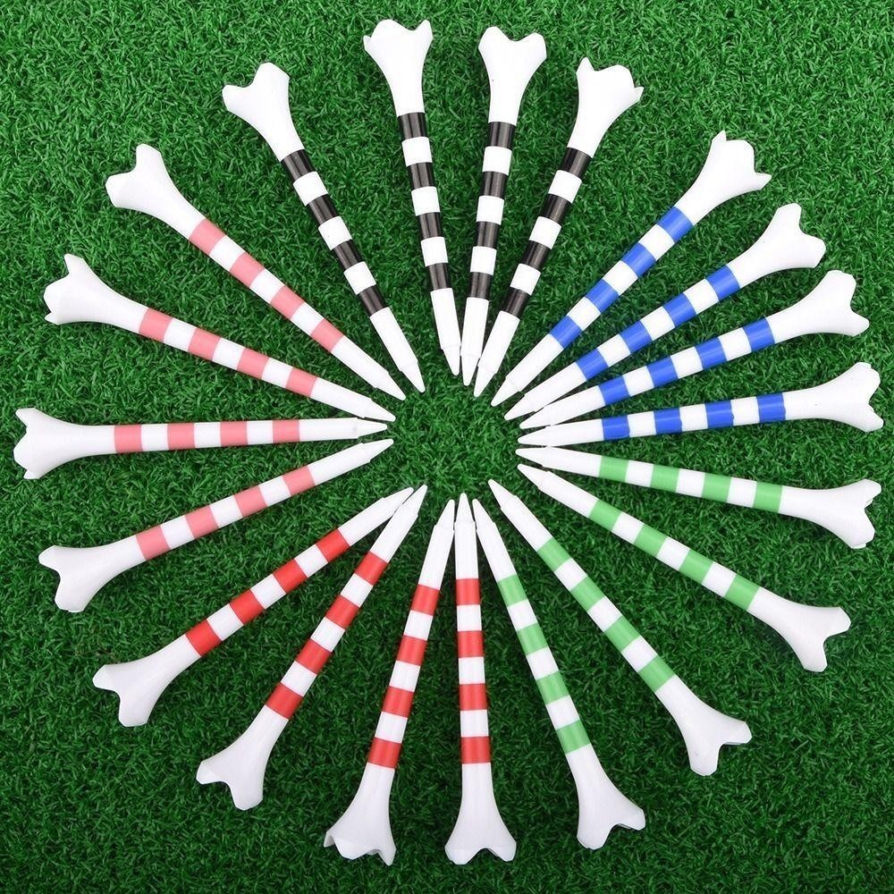 DELMER 20 Cái Bộ Tee Golf, với Sọc Bền Bóng Golf Giá Đỡ, Sọc Nhiều Màu Sắc Nhựa 70 / 83mm Luyện Tập Golf Tee Tập Golf