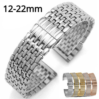 Dây đeo đồng hồ bằng thép không gỉ nguyên khối cao cấp 12-22mm Dây đeo đồng hồ kim loại 20mm 22mm Dây đeo đồng hồ kim loại 12mm 14mm 16mm Vòng tay vàng hồng bạc Vòng đeo tay nam nữ sang trọng