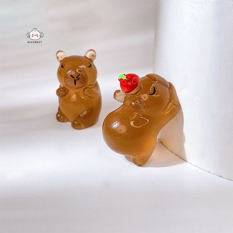 Maybest 2 Chiếc Dạ Quang Capybara Nhựa Thu Nhỏ Phát Sáng Vào Ban Đêm Cổ Tích Trang Trí Sân Vườn DIY Trang Trí Các Bức Tượng Nhỏ Dễ Thương Trang Trí Bàn Làm Việc {VN}