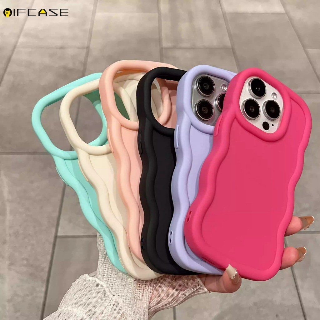 Dành Cho OPPO Reno 11 F 10 Pro 11F 11A A 8 8T 8Z 7Z 7 Lite 4G 5G Ốp Điện Thoại 3D Stereo Wave Macaron Nhiều Màu Sắc Kẹo Mờ Mờ Dễ Thương Đơn Giản Vỏ Silicon Mềm