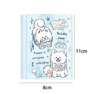 HOMEHAVEN Thẻ Tín Dụng Holoder, Da PU INS Phong Cách Tiền Xu Ví, Chó Mèo Con Dễ Thương Vintage 3 Gấp Ví Đựng Thẻ Cho Bé Gái Học Sinh Quà Tặng