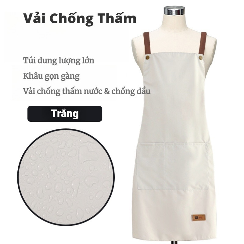 Tạp Dề Thời Trang Nhà Bếp Chống Thấm Nước Và Chống Dầu Phục Vụ Quần Áo Làm Việc Tạp Dề Nữ Phong Cách Hàn Quốc