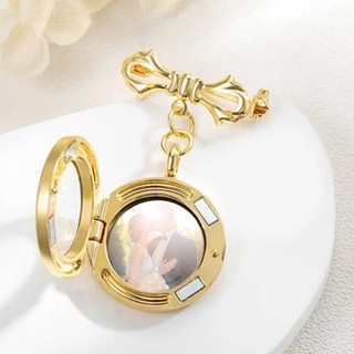 Kra Tùy Chỉnh Hình Cưới Pin Khung Ảnh Ve Áo Pin Lacy Hình Bầu Dục Thổ Cẩm Trang Sức Cho Giáng Sinh