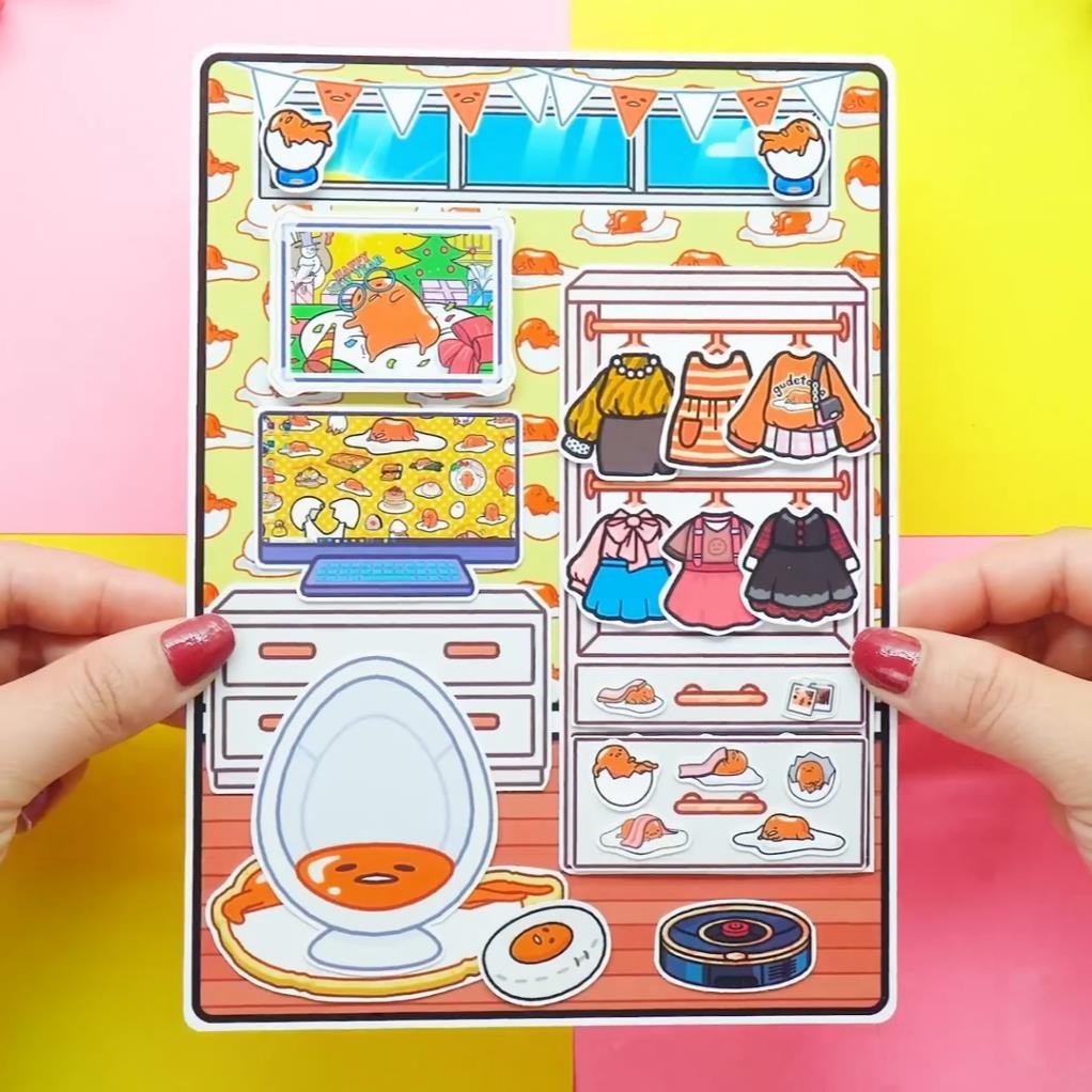 Học liệu ngôi nhà búp bê bằng giấy của công chúa tocaboca cắt dán thủ công đồ chơi của bé gái h29
