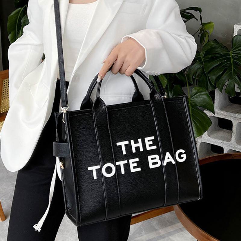 Túi nữ mới màu rắn chữ pu đơn giản đơn giản thường xuyên túi tote dung tích lớn